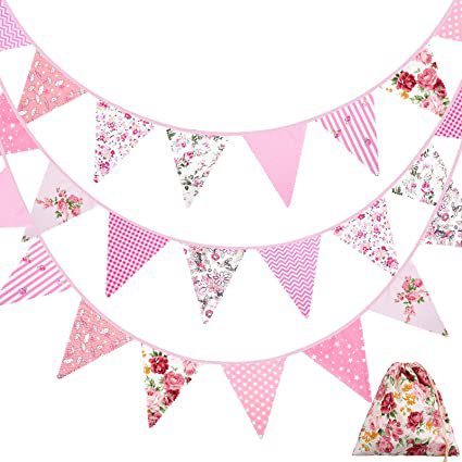 Nueva Bandera de triángulo de algodón decoración de fiesta de cumpleaños papel colorido bandera del Día de los niños Bandera de algodón bandera colgante bandera del jardín