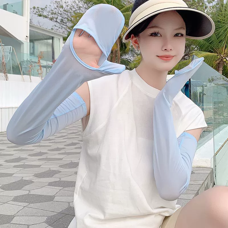 Сумка Finger Ice рукав Женская Солнцезащитная рукав Женская летняя езда Анти-УФ тонкая удлиненная рука Защитный рукав из ледяного шелка Модные