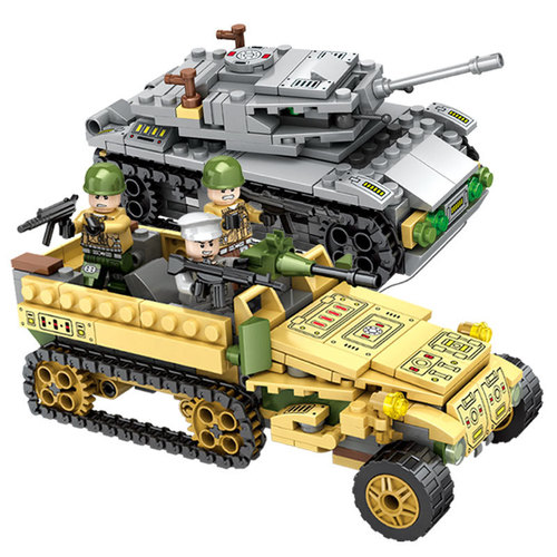 Jiqile 42025 Compatible Lego Assembled Building Blocks Military Tank Cross-Border One Piece Wholesale Boys Toy Gift