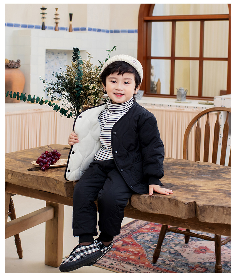Two-piece warm autumn and winter sets of cotton-padded and thickened clothes and pants for boys and girls, as well as cotton-padded jackets and jackets for children and babies pic 8