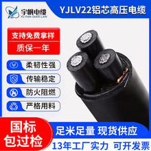 YJLV22鋁芯高壓電纜8.7/15KV 35-400平方鋼帶鎧裝高壓鋁芯電纜