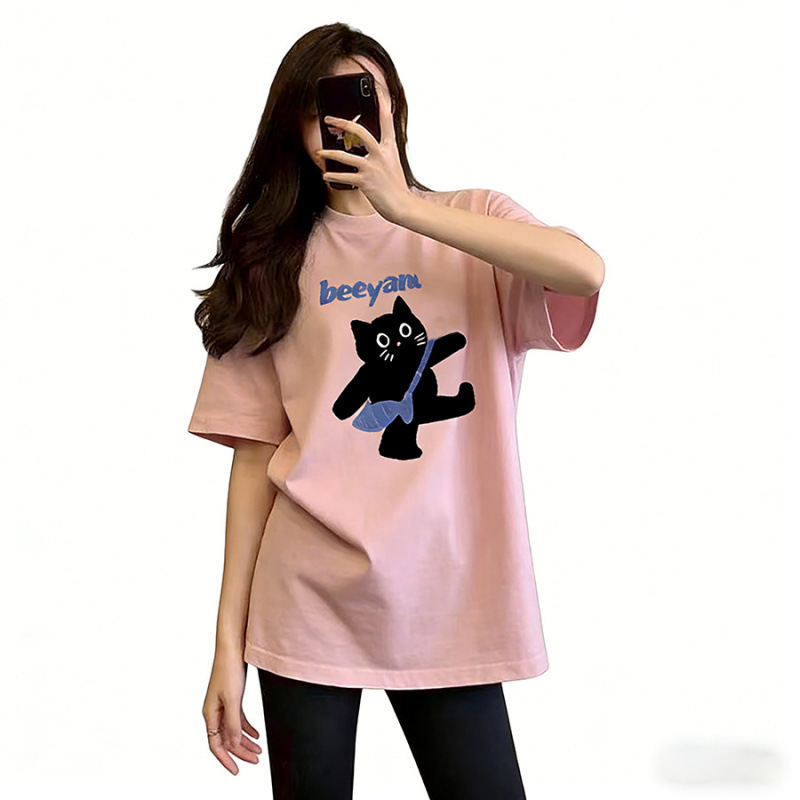Hot Girl Round Neck Low-Waist Women's Short-Sleeved T-Shirt Summer Cute Pattern Cross-Border Shopee Ozon Thailand Vietnam Clothing Hot Girl Round Neck Low-Waist Women's Short-Sleeved T-Shirt Summer Cute Pattern Cross-Border Shopee Ozon Thailand Vietnam Clothing