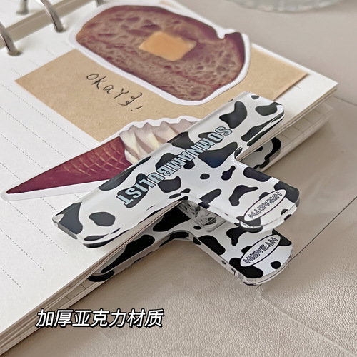 American retro note holder, high-value acrylic handbook holder, student stationery, test paper long tail clip, bill storage clip