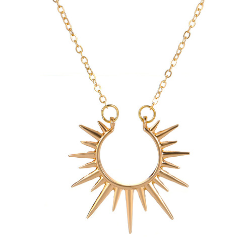 Eurasian Amazon New Product Sunflower Pendant Necklace Retro Metal Open Lockchain Fashion Creative Accessory for Women