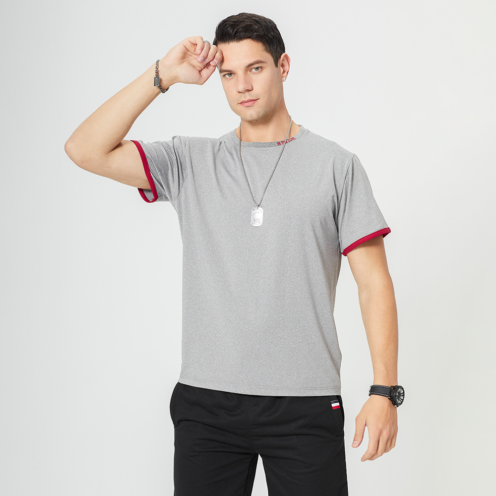 2021跨境新款夏季青年大码短袖T恤男潮流宽松圆领上衣男一件代发