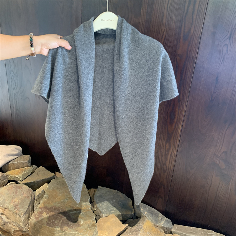 凹造型羊毛wool100%披肩加大秋冬新款保暖三角巾针织围巾女|undefined