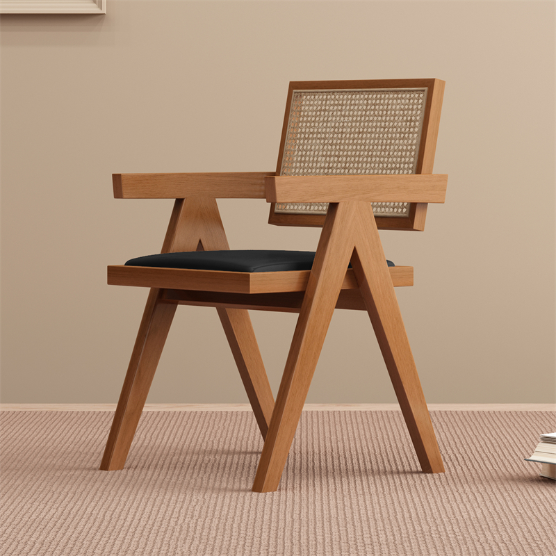 Sillas de caña sillas de cama, sillas de espessado, sillas de respaldo nórdicas japonesas, sillas de balcón, sillas de mesa de comedor de madera maciza