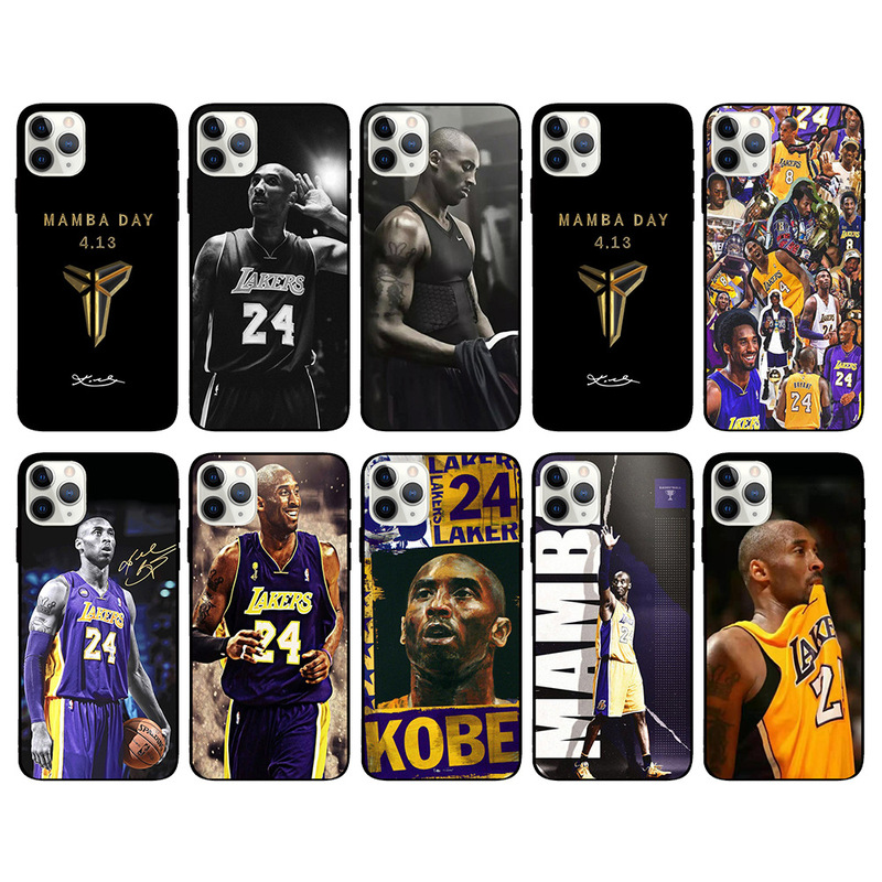 Trendy Kobe James Phone Case for Apple 14 Pro max Protective Case XR12 Frosted Soft Case 13