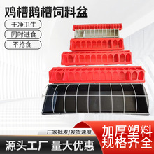 加厚鸡鸭鹅大食槽喂食防撒养鸡水槽喂料长方形水料一体大鸡食盒