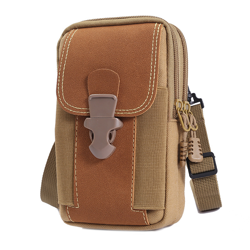 Cross-Border Men's Waist Bag, Vertical Mobile Phone Bag, Multi-Functional Belt-Wearable Bag, Cross-Body Bag, Detachable Shoulder Bag