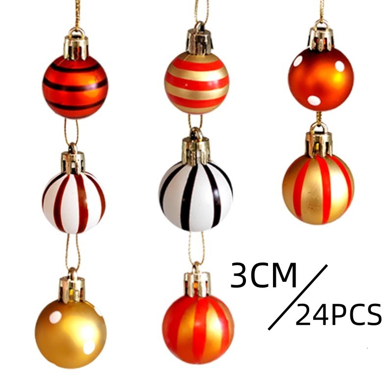 Navidad 3cm mate pintado plástico bola de Navidad otoño festivo bola decorativa