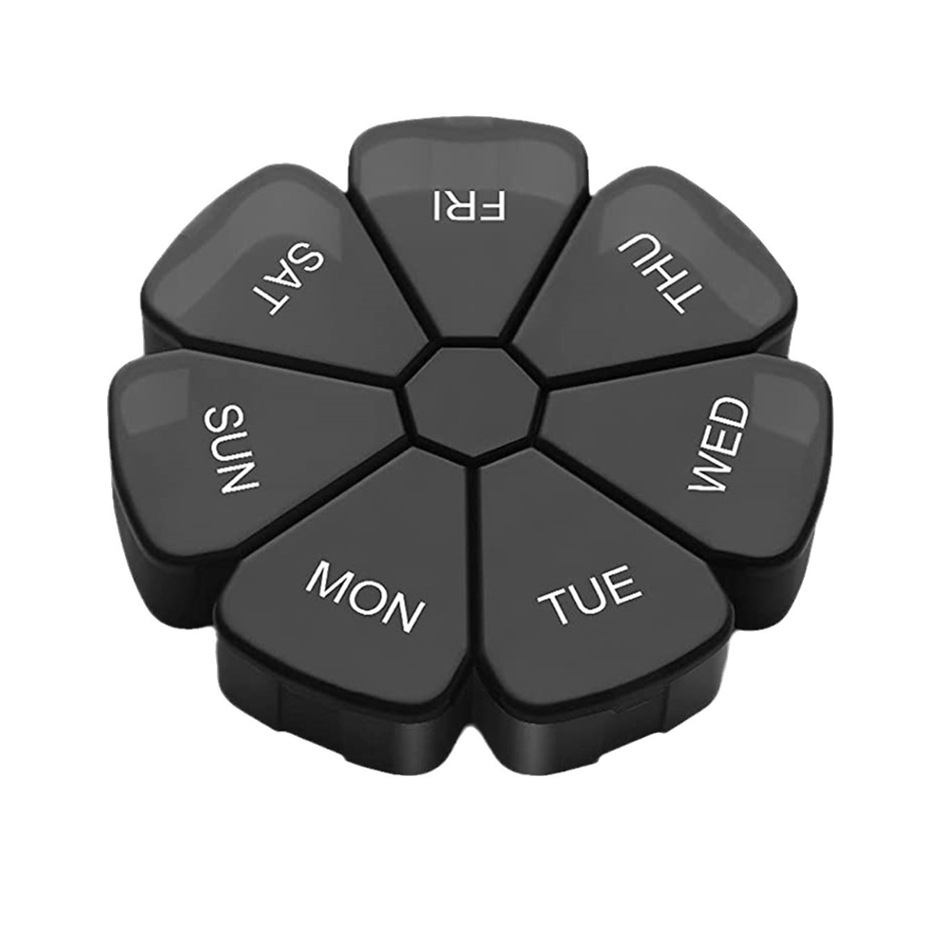 Venta directa de fábrica siete días a la semana Arco Iris 7 pétalos rejilla redonda grande escritorio vitamina pescado bolas almacenamiento píldora caja