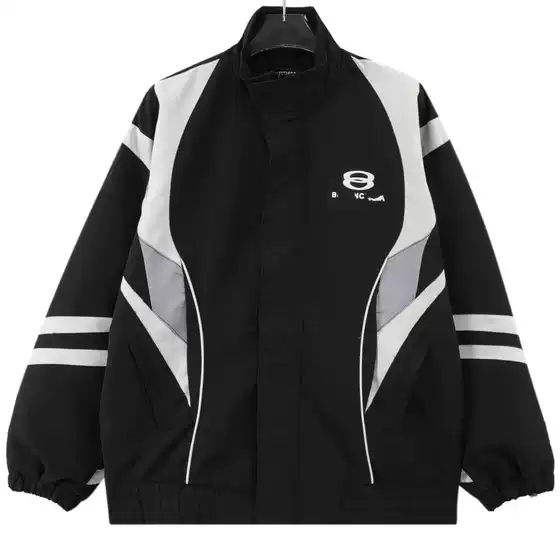 25ss Spring New Paris B Home Show Patchwork Sports Jacket Coat Men's and Women's Jacket