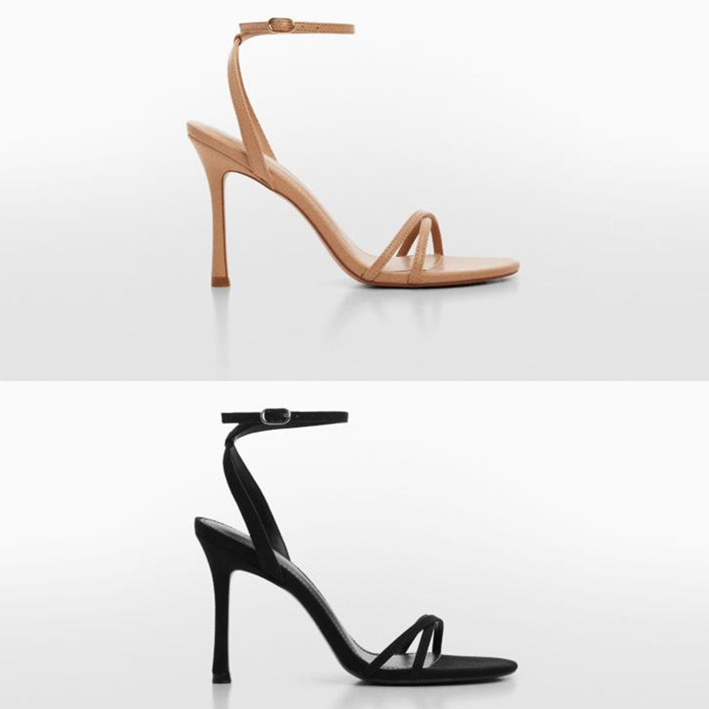 Sandals for Women 2026 Summer New Style French Women's Shoes Open-Toe Black Sexy One-Strap High Heels Women's Stiletto Heels