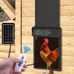ソーラー式鶏小屋ドア 長時間稼働 リモコン付き 鶏小屋ドア 光センサー付き タイマー機能付き 多機能アルミ合金鶏小屋ドア