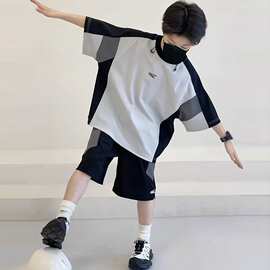 男童夏季套装2026新款中大童凉爽短袖速干洋气儿童夏装冰丝篮球服