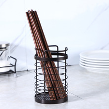 简约圆形不锈钢筷子筒 铁艺刀叉餐具沥水架子 家用厨房收纳置物架