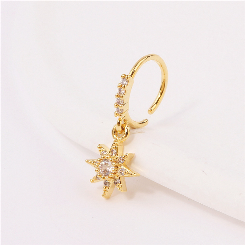 Piercing de nas inimă și pentagramă cu strasuri stil unisex_voghion.com