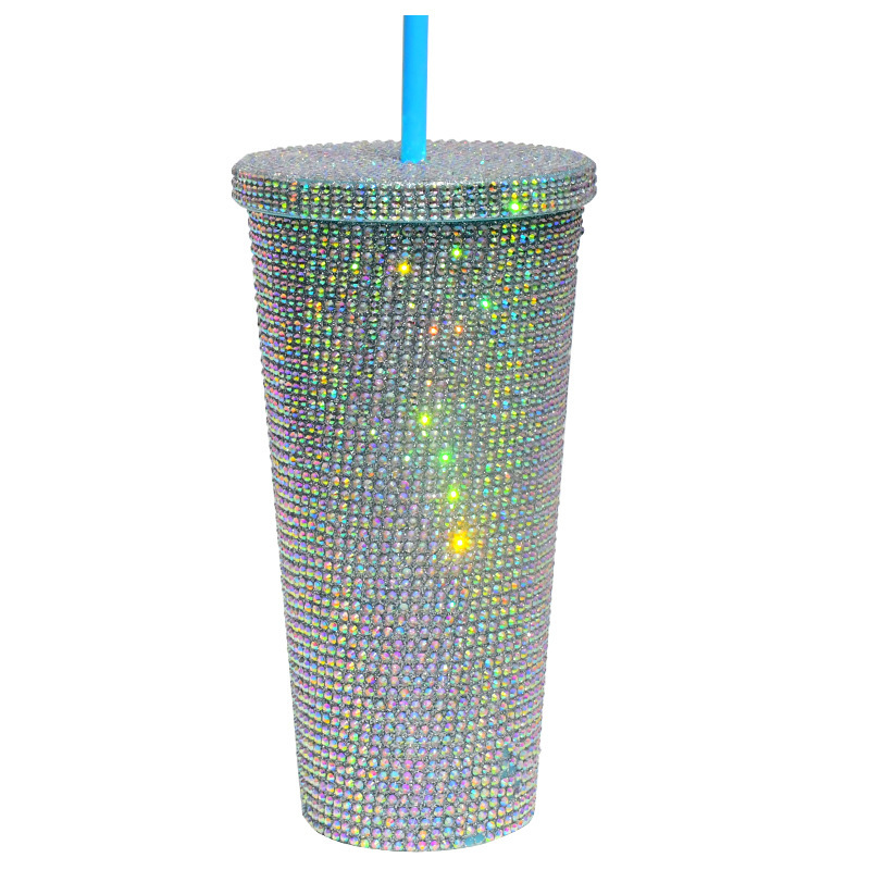 プラスチックカップ新型二重クリエイティブグラデーションマーメイドテールストローカップドリアンカップメッキカラースパンコールカップ|undefined