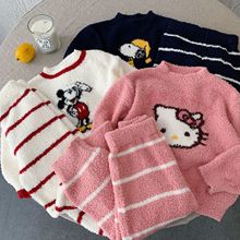 儿童套装2025布加糖秋冬新品男女童卡通毛衣套装宝宝家居两件套潮