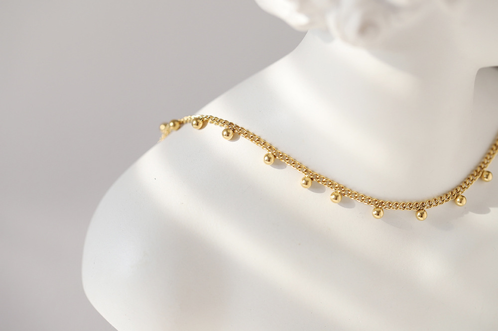 304 Stainless Steel Chain Material PVD Coated Real Gold Plated 18K Gold Solid Color 304 Stainless Steel Titanium Steel Retro Waterproof Non Tarnish 304 Stainless Steel Necklace