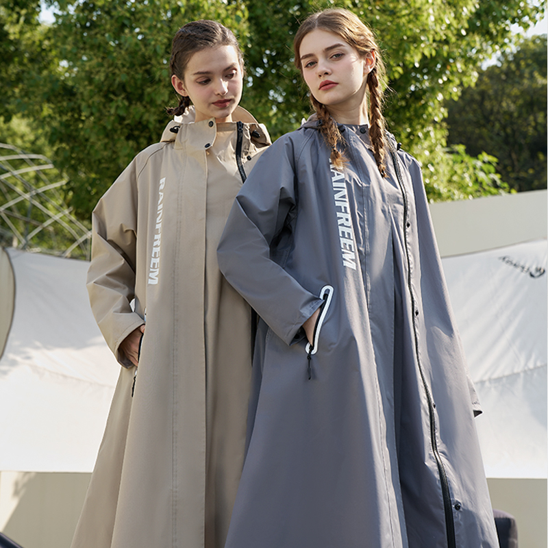 P66D QINFEIMAN 레인 코트 전기 자동차 긴 전신 폭풍우 방지 판초 테이크 아웃 라이더 여성 남자 비옷