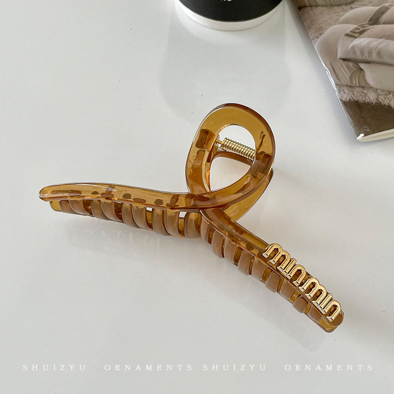 Clip de pelo marrón grande Nueva horquilla cuadrada accesorios para el cabello clip de horquilla simple Cabeza trasera clip de pelo clip de tiburón tocado