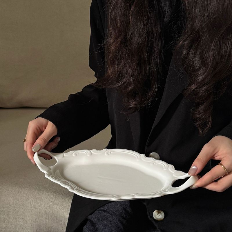 フランス中世スタイルの古典的な重工業レリーフセラミック洋食プレートデザートプレートシリーズ卸売|undefined