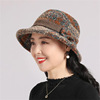 Woolen demi-season fashionable knitted hat, for middle age, increased thickness