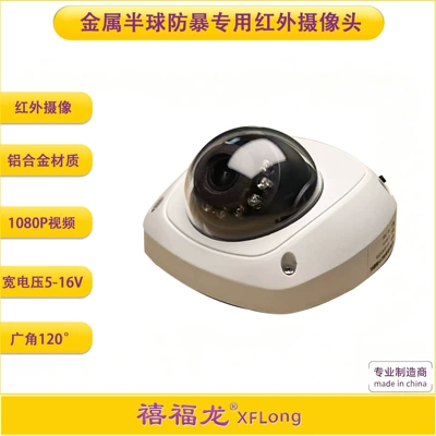 Truck and bus metal hemispherical anti-vandalism camera, high-definition infrared, 1080P (with audio)