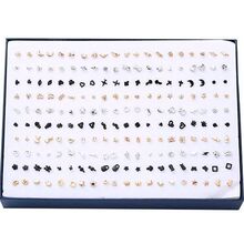 韩版包邮地摊格子铺100对盒装塑料可爱小迷你软陶耳钉批婕琦