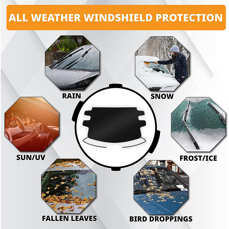 600D Oxford Cloth Car Snow Cover PVC Waterproof Windshield Protector