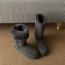 河南桑坡5815高筒羊皮毛一体雪地靴女靴子秋冬雪地鞋棉靴保暖加厚