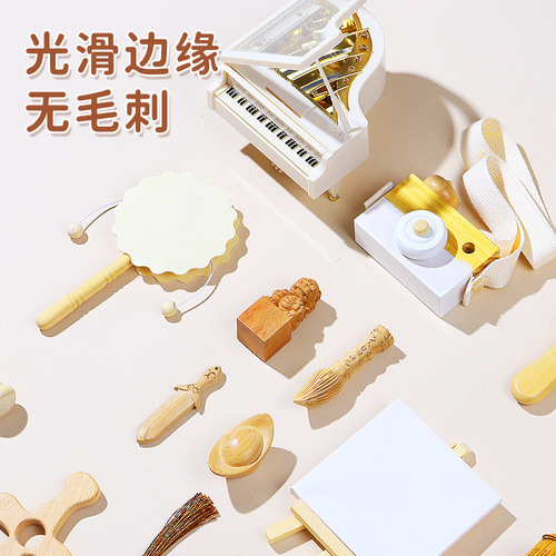 Original wood Insta-style single item Cai Zhou prop supplies modern first birthday decoration piece baby Cai Juan carpet