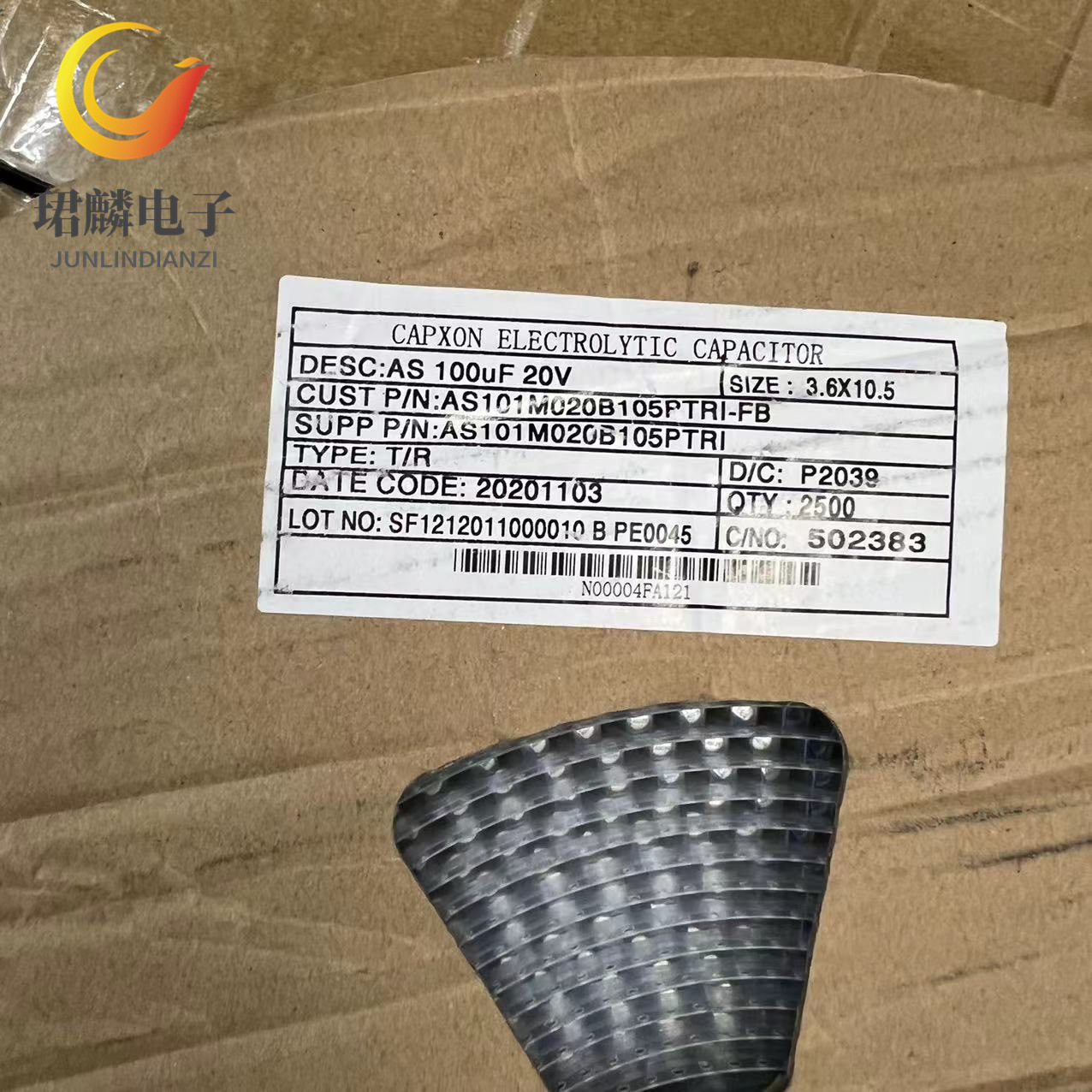 20V100UF 3.6X10.5 丰宾电容 AS101M020B105PTRI 原装现货 可直拍