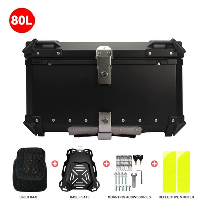Tail Box, Motorcycle trunk - 80l-flat-tail-boxblack