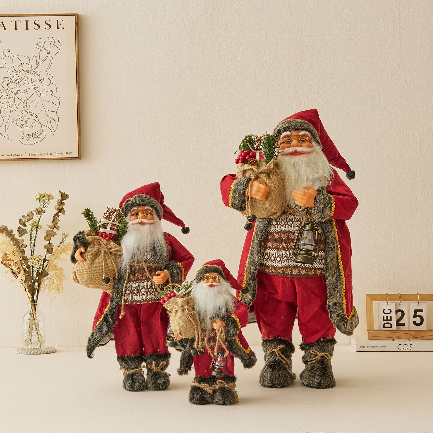 Red knitted doll for elderly