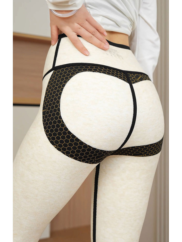 Leggings de cachemira delgada, pantalones de algodón caliente extra grueso de primavera para mujeres, pantalones de tiburón negro para elevar las caderas pequeñas image 1