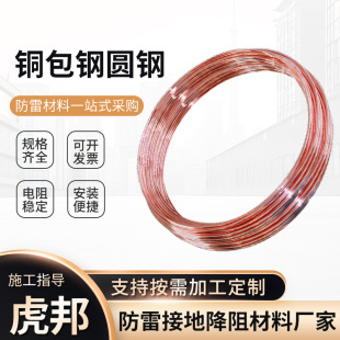 Copper-Plated Round Steel, Copper-Clad Steel Round Steel, Copper Round Steel, Copper-Clad Steel Round Wire, Lightning Tower, Resistance Reduction and Lightning Protection Equipment