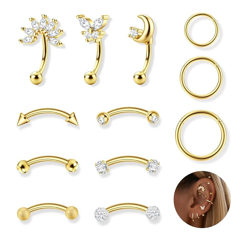 Silver pointed spike labret stud material detail