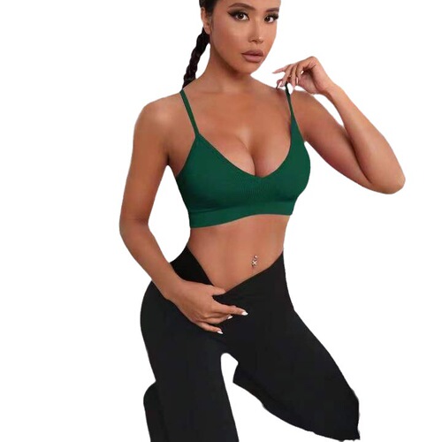 New thin double shoulder strap sports bra for women shock-proof push-up beautiful back yoga threaded vest running fitness bra for women