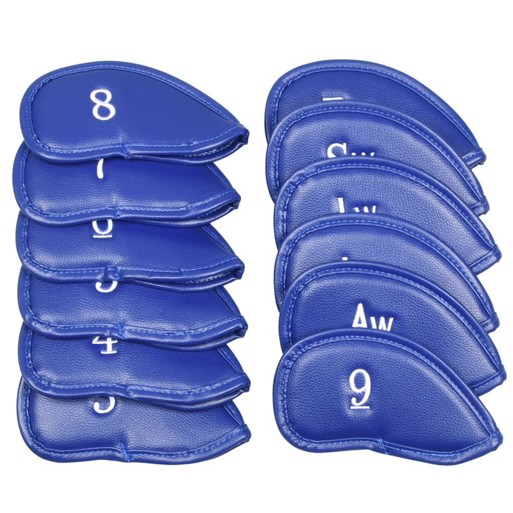 Cubierta de varilla de hierro de golf patrón de Litchi Cubierta de cabeza de varilla Cubierta protectora de cabeza de bola de PU Cubierta de tapa de varilla de arena Cubierta de Club engrosada