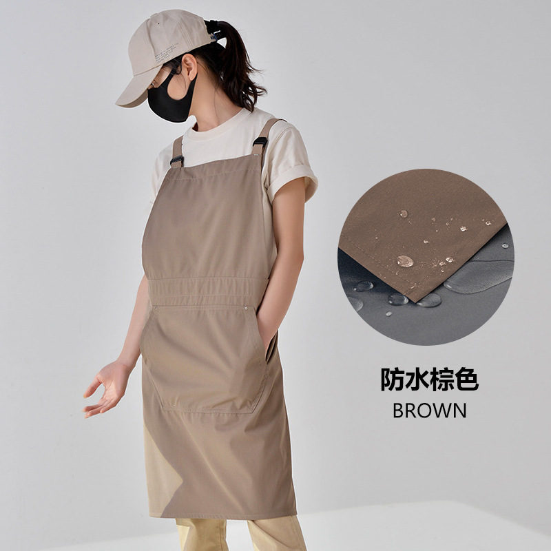 Delantal impermeable transfronterizo logotipo personalizado para hornear catering camarero ropa de trabajo cocina en casa delantal de lona al por mayor