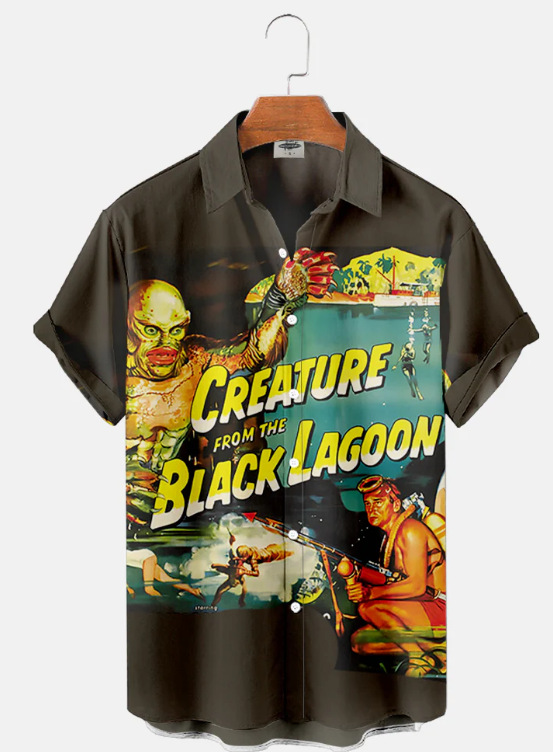 Trend de moda para hombres transfronterizos Camisa de manga corta hawaiana Camisa estampada digital 3D Transfronteriza Amazon