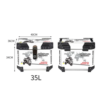 Motorcycle trunk Box, Universal Large-Capacity Electric Vehicle - 35l-stainless-steel-alloy-lock-sticker-jianghu-white
