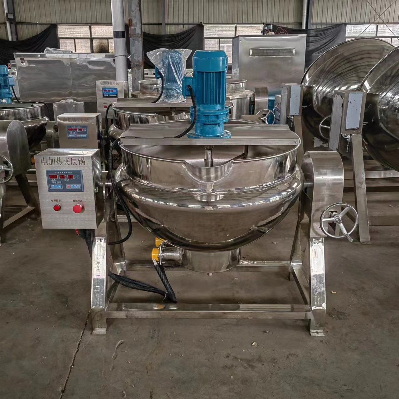 300升不锈钢可倾斜出料电加热夹层锅 牛肉烧鸡烤鹅卤煮锅厂家批发