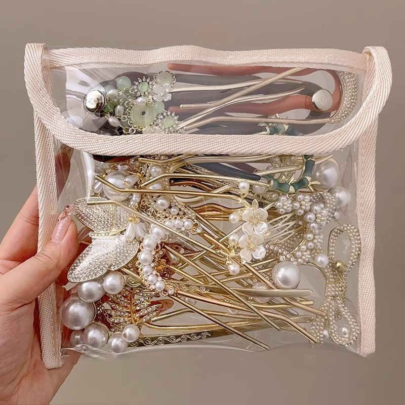 Nueva perla china en forma de U pinzas de cabello para mujeres 2025 nueva cabeza de bola artefacto de cabello de cabello de peinado pinzas de cabello de cabello