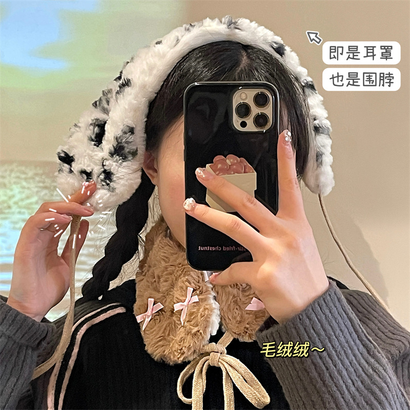 Orejeras para mujer, otoño e invierno, calidez, ciclismo lindo, paseos en bicicleta, orejeras de felpa, protección para los oídos, bolsas para los oídos a prueba de frío, invierno más terciopelo engrosado