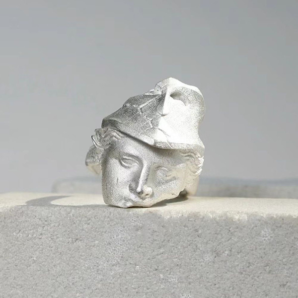 Long minimalistic matte ring