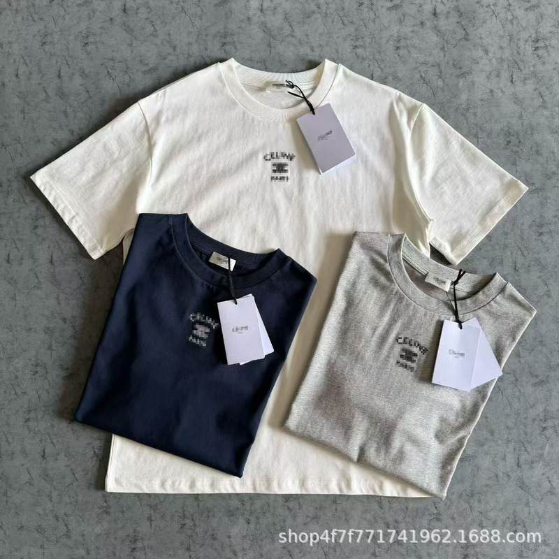 Nanyou 25Ss New Summer Style Arc De Triomphe Letter Logo Embroidery Simple Unisex Short-Sleeved T-Shirt Loose Fit